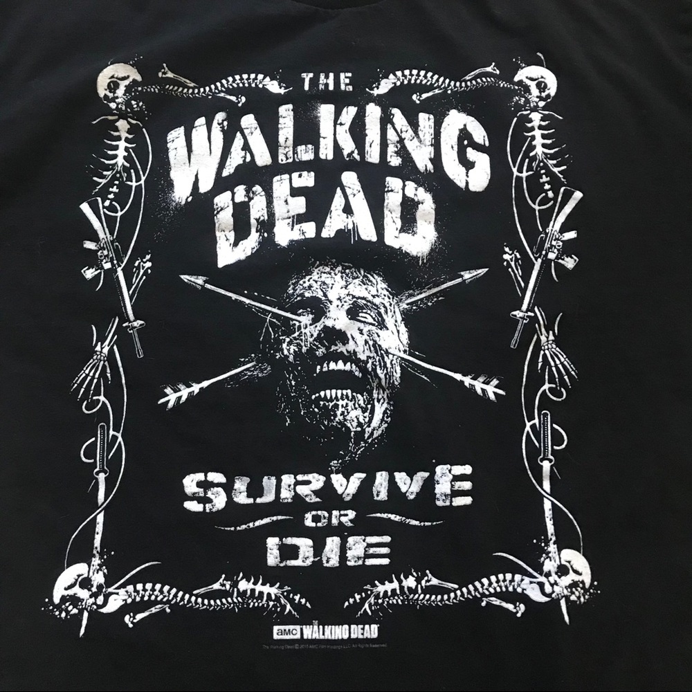 AMC THE WALKING DEAD Short Sleeve Shirt in Black